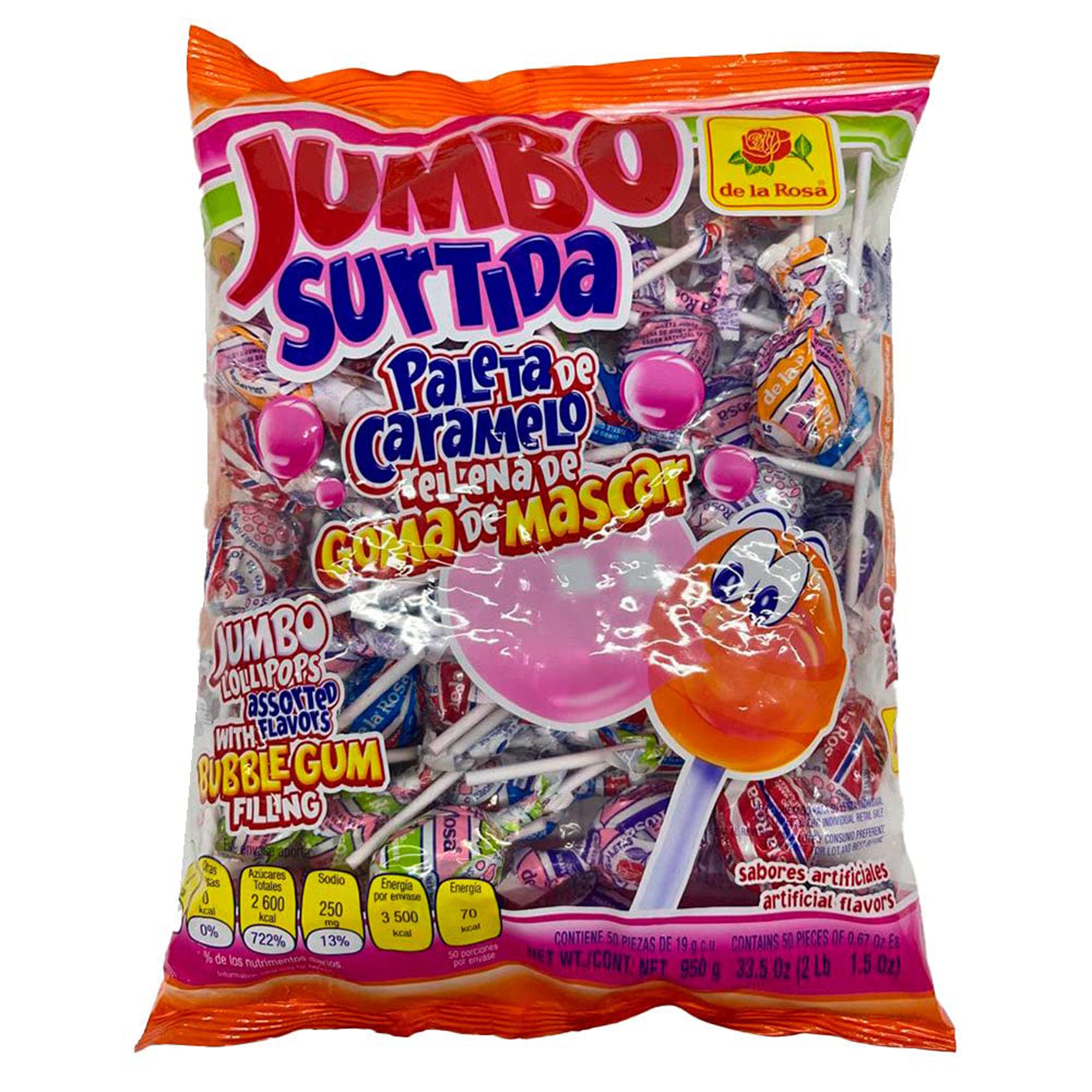 La Rosa Jumbo Gum Assorted Lollipop 12 50 Valentina Distributors la-rosa-jumbo-gum-assorted-lollipop-12-50-valentina-distributors