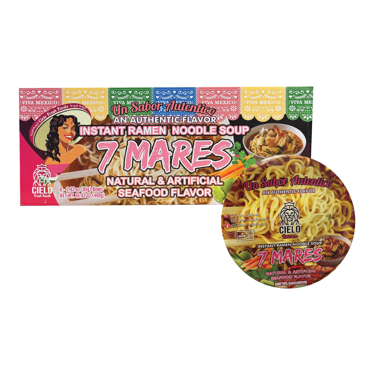 Instant Ramen Noodle 7 Mares 6/2.82 oz