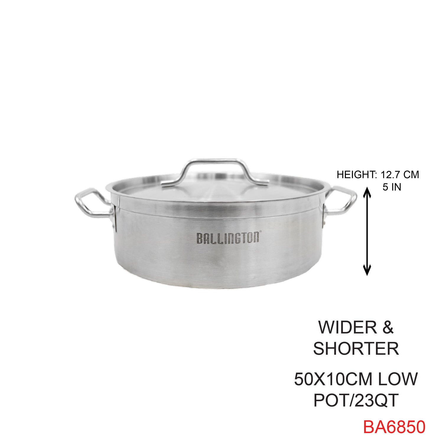 S/S 50X10 CM Low Pot / Budinera Inox