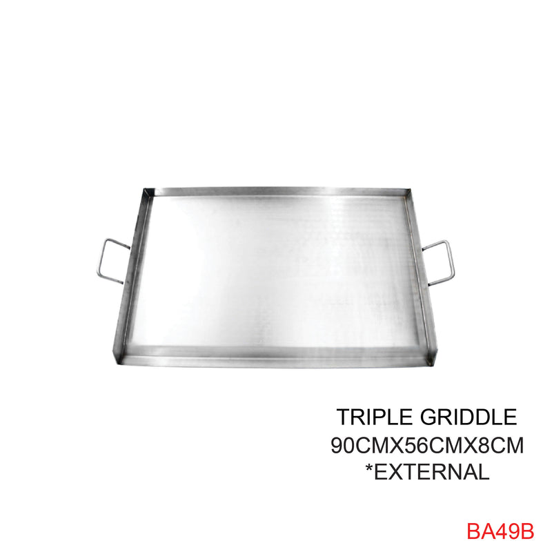 COMAL TRIPLE PLANCHA DE ACERO INOXIDABLE CON EXTERIOR (90X56 CM)